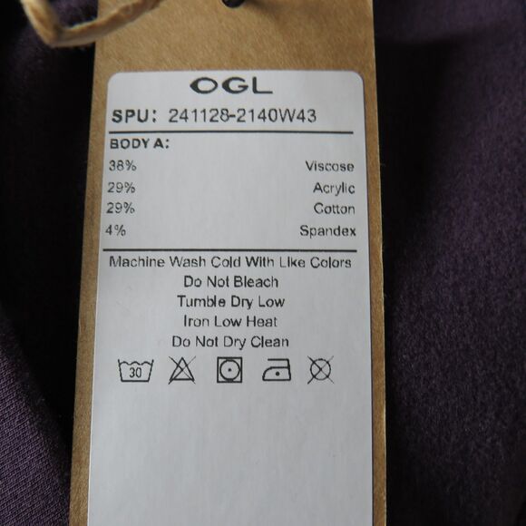 OGL MaxWarm Thermal Side Ruched Wrap Look Long Sleeve Dress Purple Sz Small - Picture 9 of 9